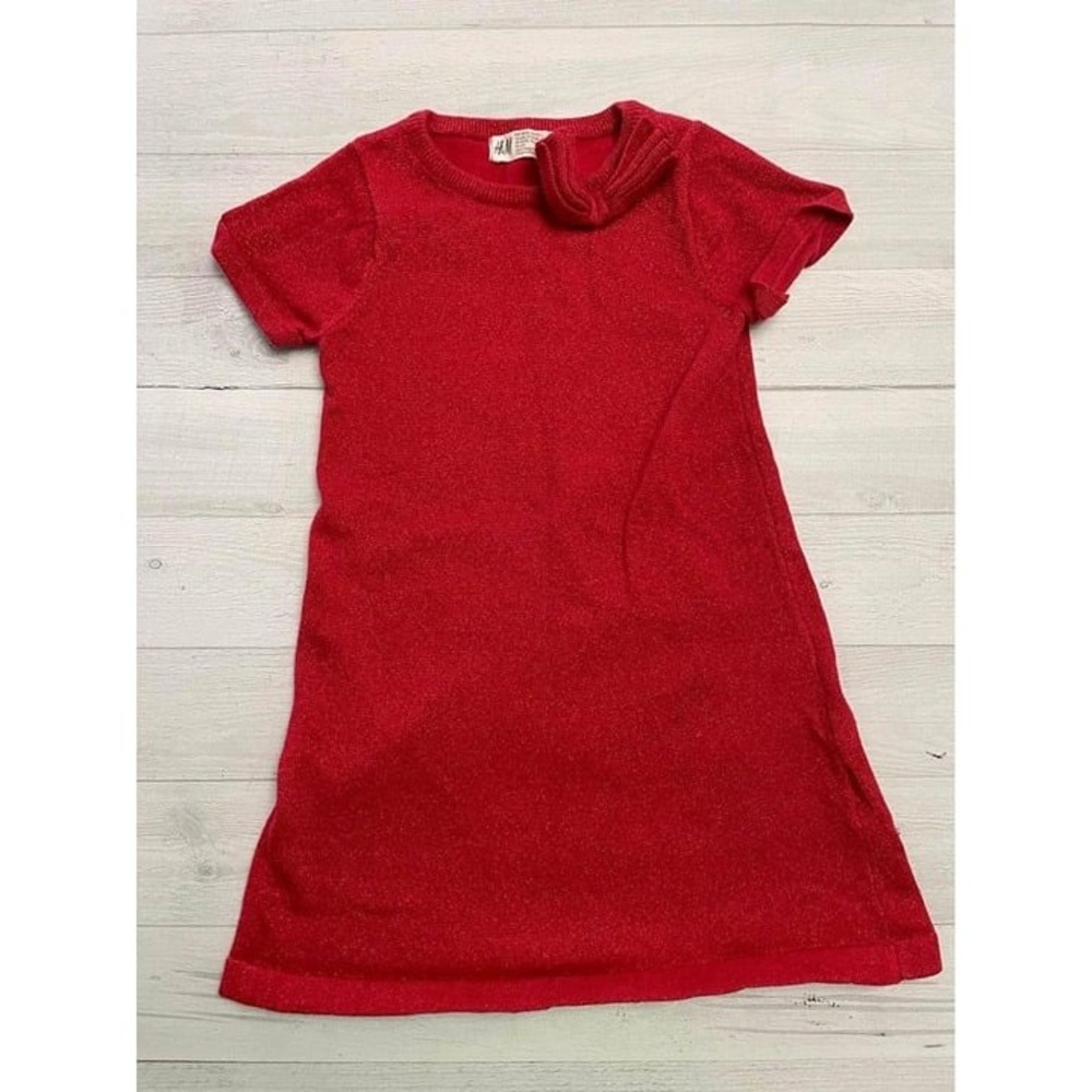 Girls H&m Red Sparkle‎ Dress Size 5T/6